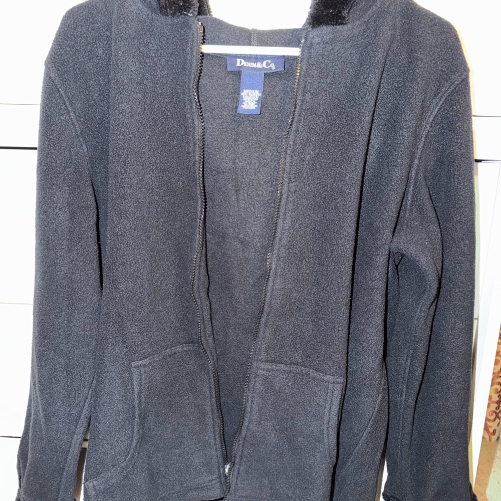 Denim&Co Charcoal Zip-Up Jacket